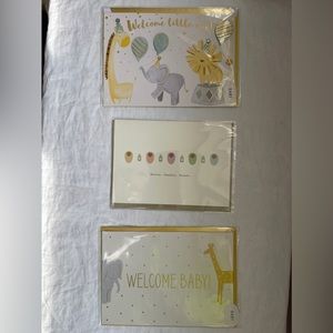 NEWBORN BABY GREETING CARDS X3